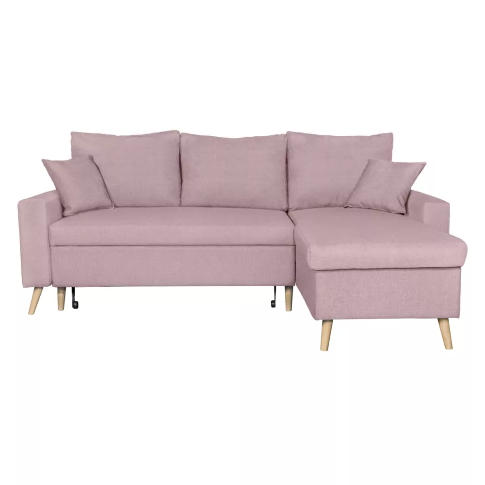 Canapé d'angle maria scandinave Réversible et Convertible Avec Coffre en Tissu – Vieux
