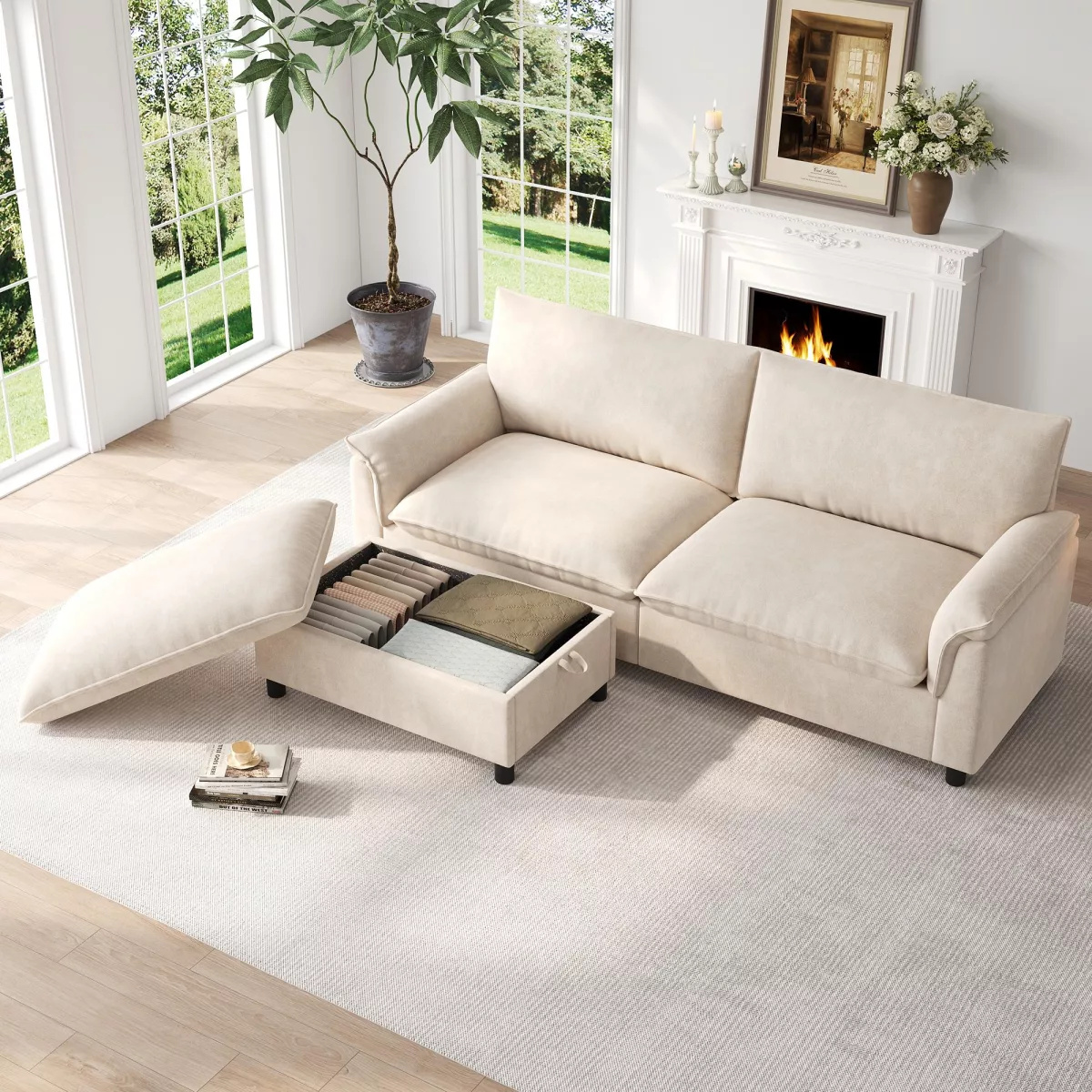 Canapé d'angle modulaire Cloud, Aosom France