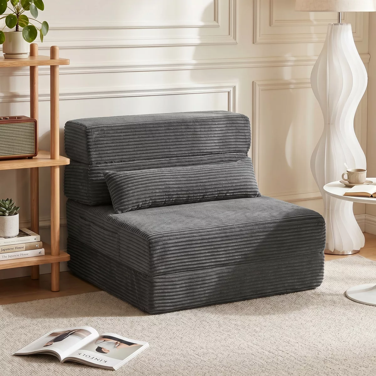 HOMCOM Fauteuil de sol avec dossier