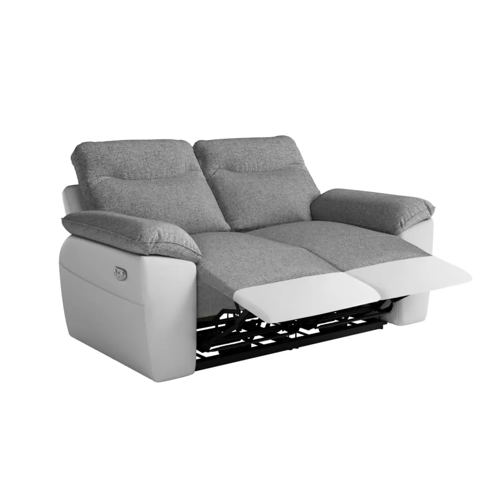 Canapé de relaxation électrique 2 places tissu et simili