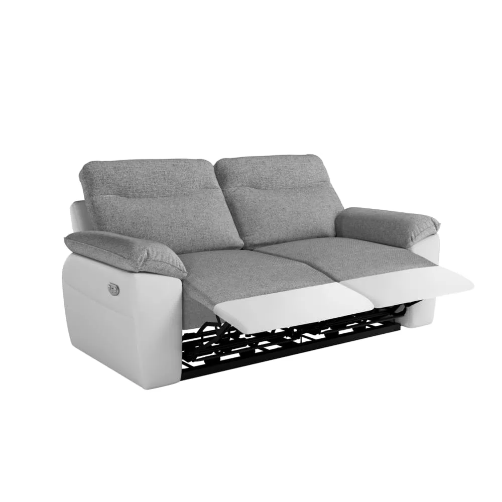 Canapé de relaxation électrique 3 places tissu et simili