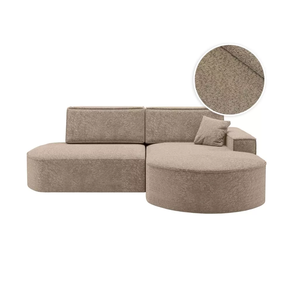 Canapé d'angle convertible 4pl marlo en tissu chenille