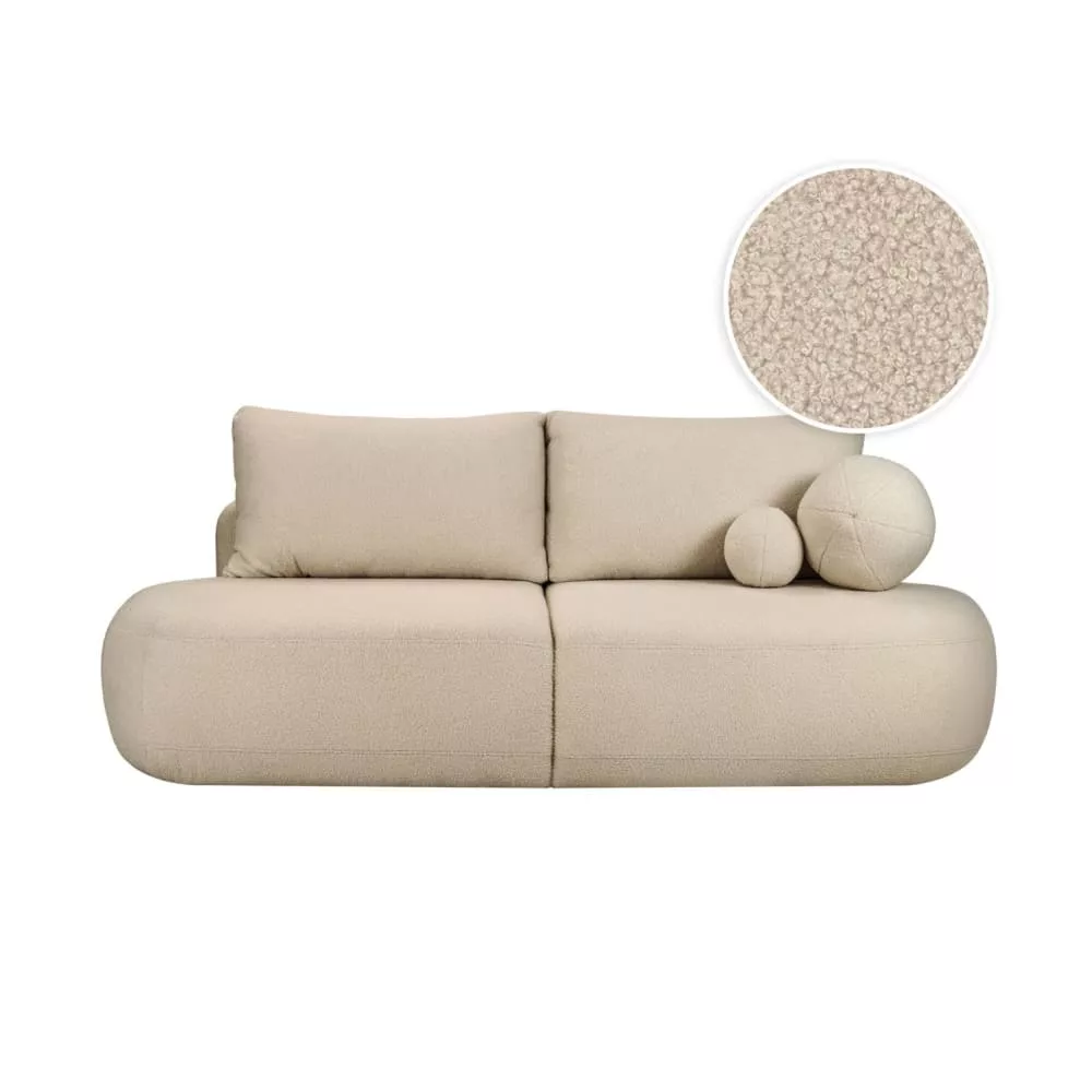 Canapé convertible fabio 4 places en tissu bouclette