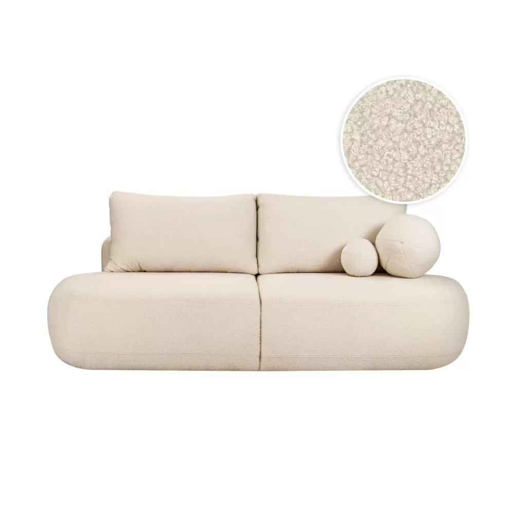 Canapé convertible fabio 4 places en tissu bouclette