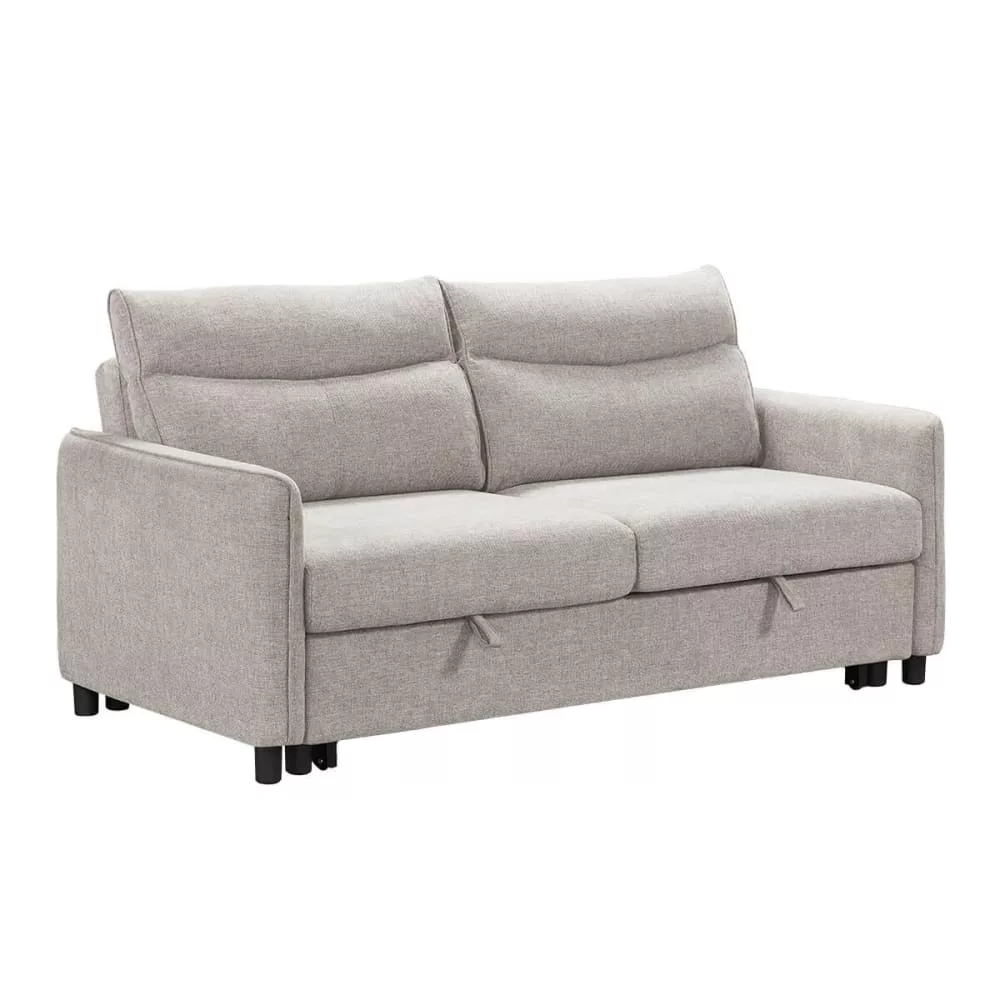 Canapé 3 places convertible tissu perle