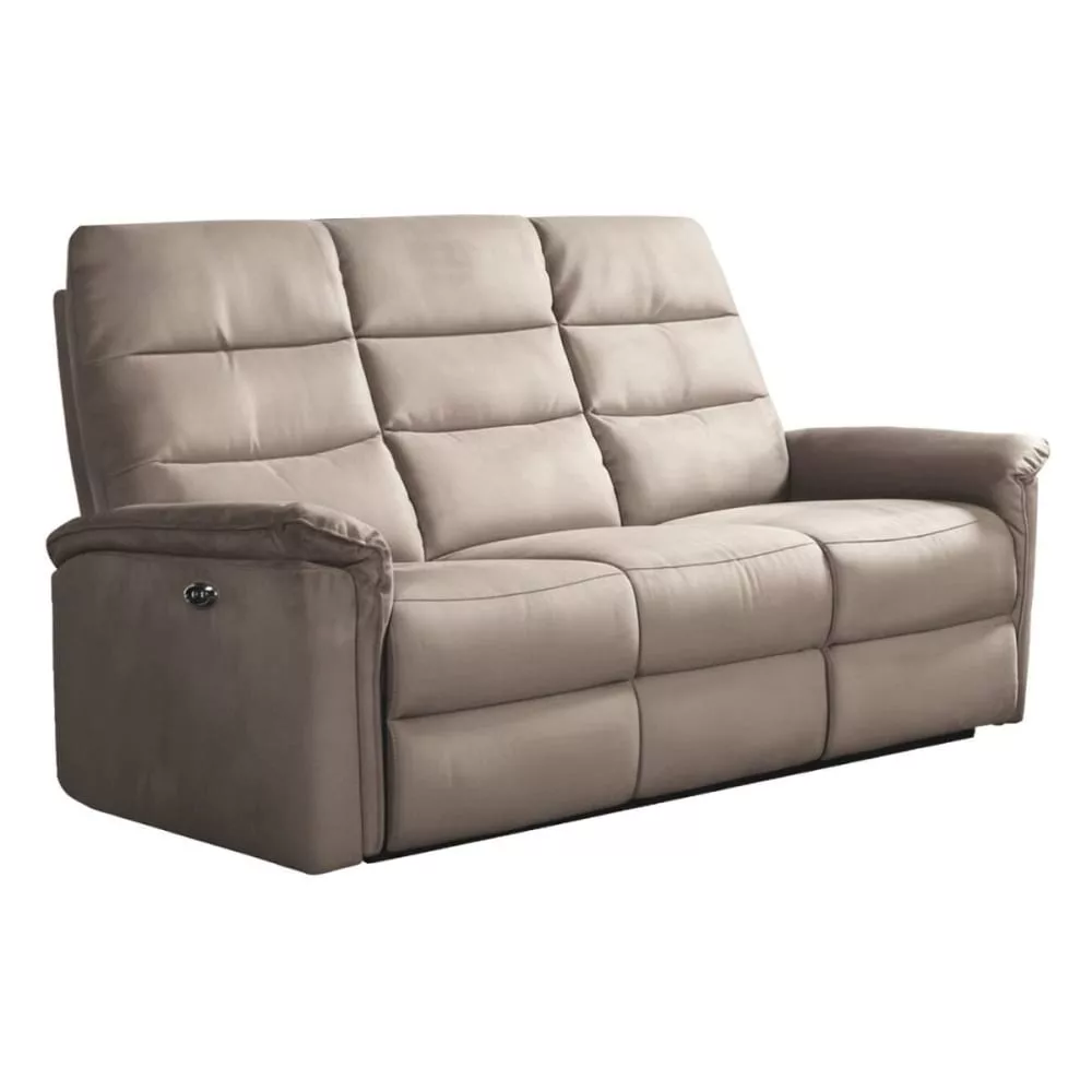 Canapé 3 places relax électrique en tissu polyester