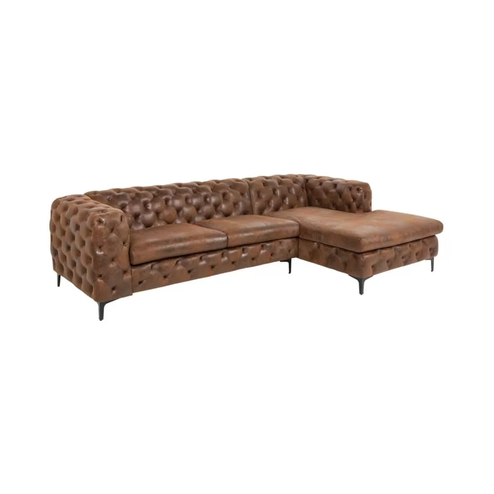 Canapé d'angle 4 places en microfibre de polyester
