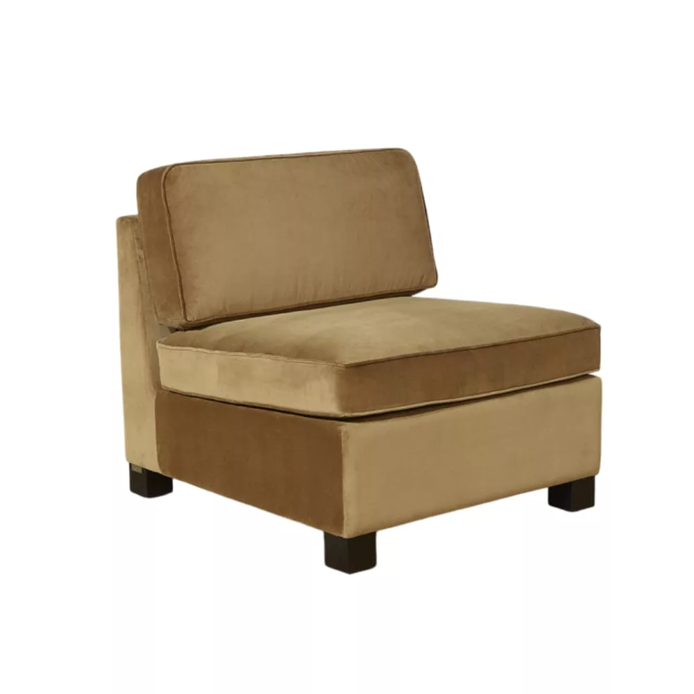 Banquette en velours style contemporain, 1 place