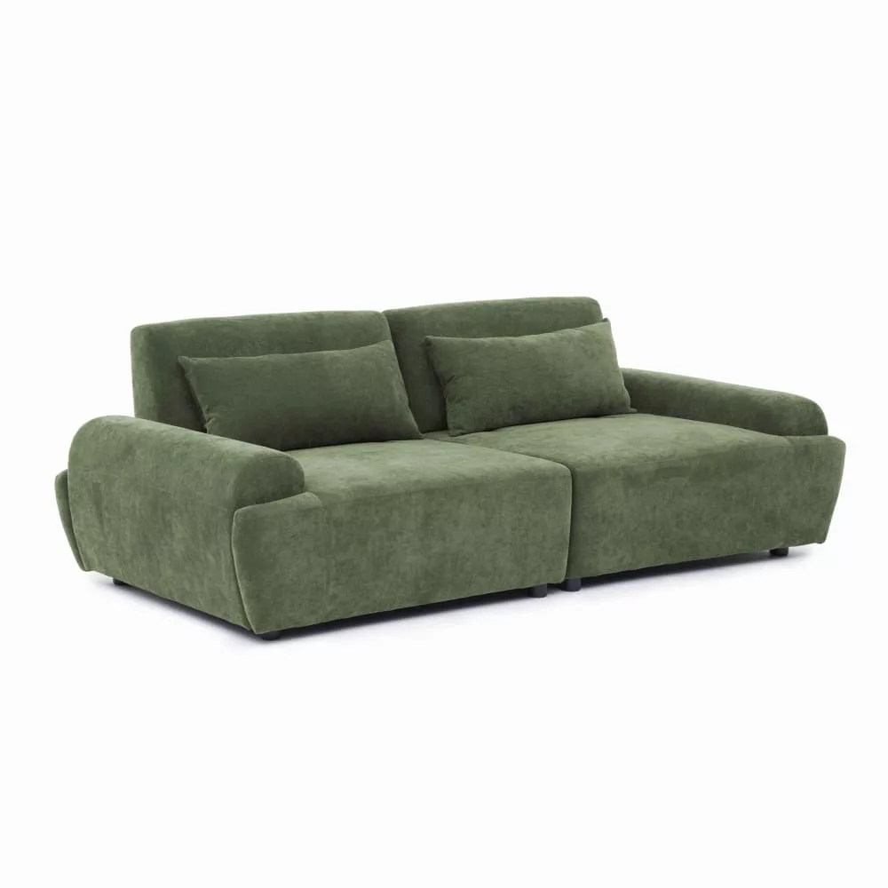 Canapé modulable en tissu 2 places dossier ajustable 218 cm