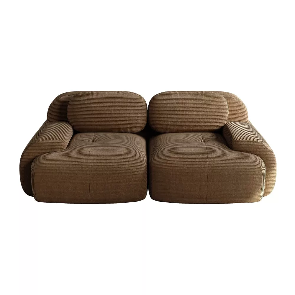 Canapé 2 places loveseat modulable en velours avec accoudoirs