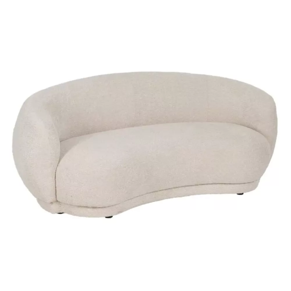 Canapé design 2 places galbé en tissu de polyester