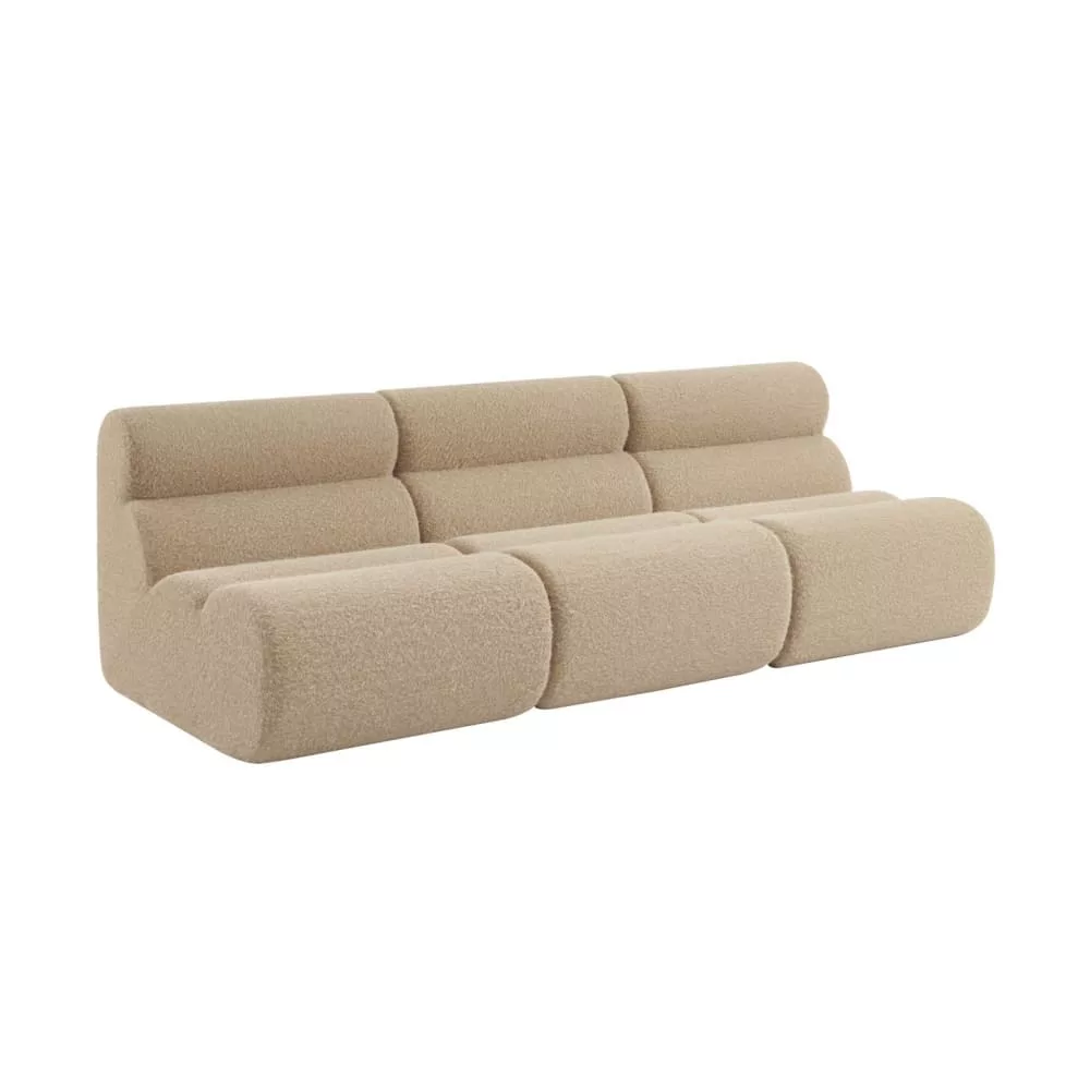 Chauffeuse compressée tissu effet alpaca 1 place (lot de 3)