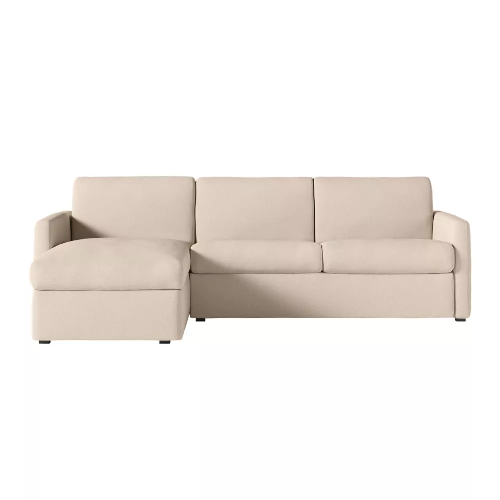 Canapé d'angle convertible couchage tissu matelas 13cm