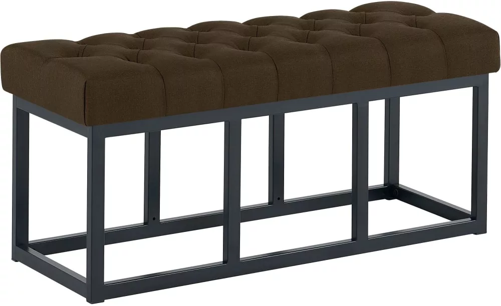Banquette avec pieds en métal assise en stoff