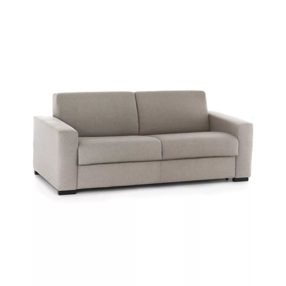 Canapé lit 3 places en tissu tourterelle 220x95h90 cm