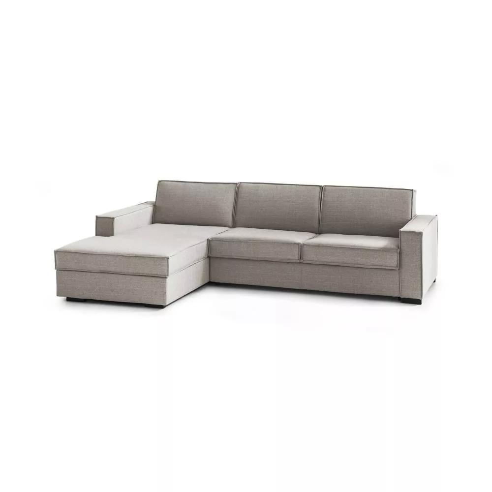 Canapé d'angle en tissu tourterelle 260x95h90 cm