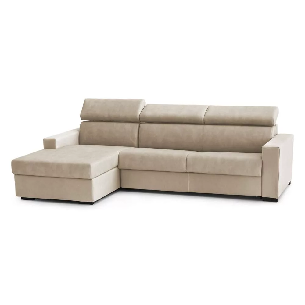 Canapé d'angle convertible en tissu 260x95h85 cm