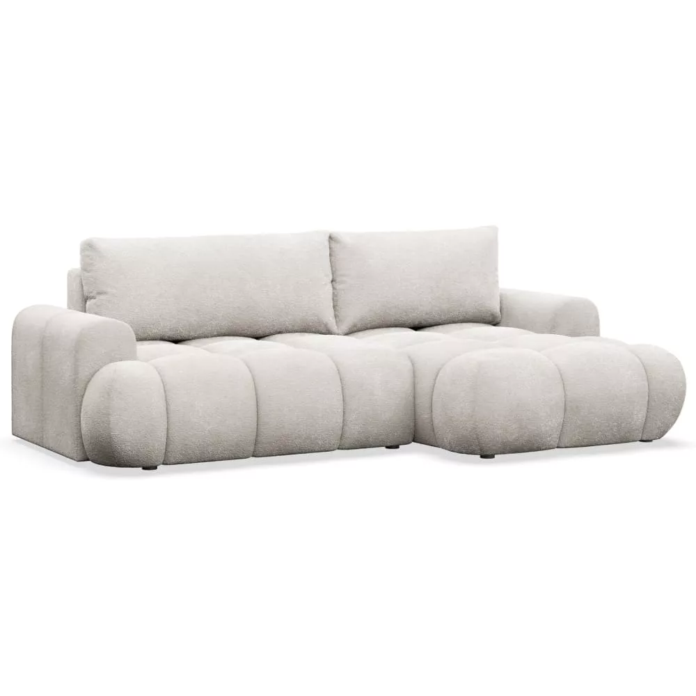 Canapé d'angle convertible en peluche côté