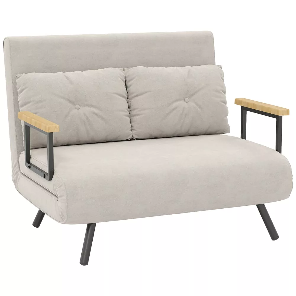 Canapé convertible 2 places tissu effet velours