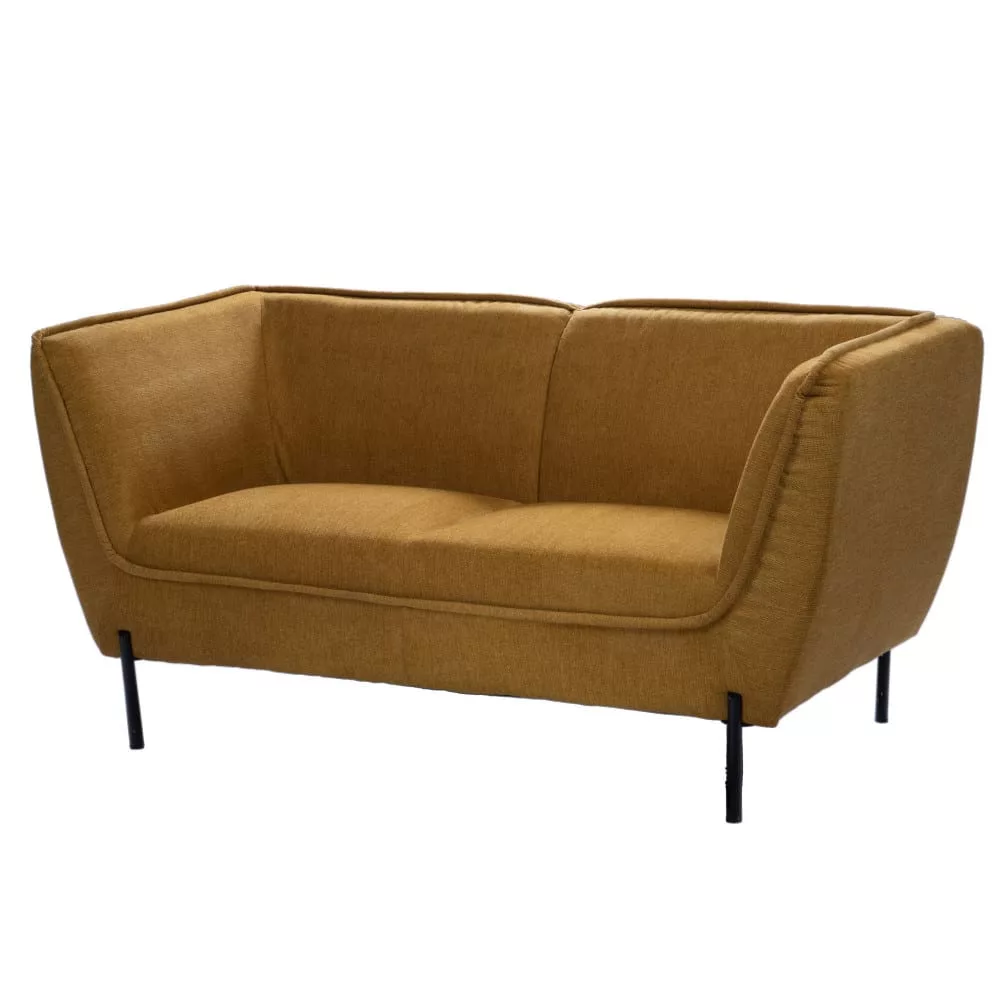 Canapé 2 places en tissu avec piètement métal l167 cm
