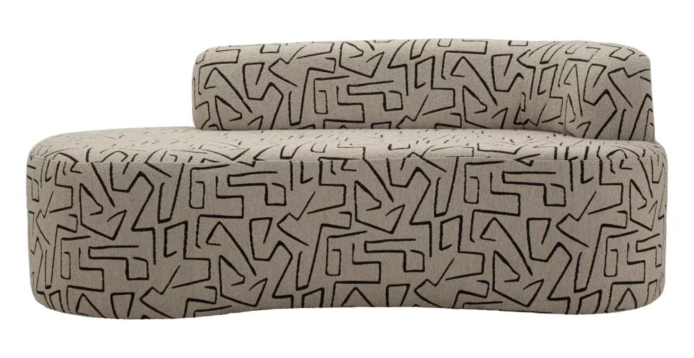 Canapé en tissu à motifs géométriques