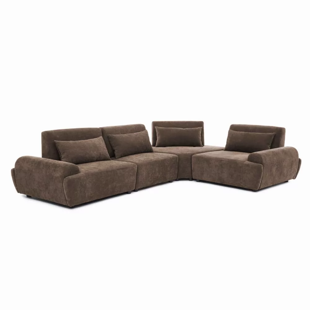 Canapé d'angle modulable 4 places dossier ajustable 340 cm