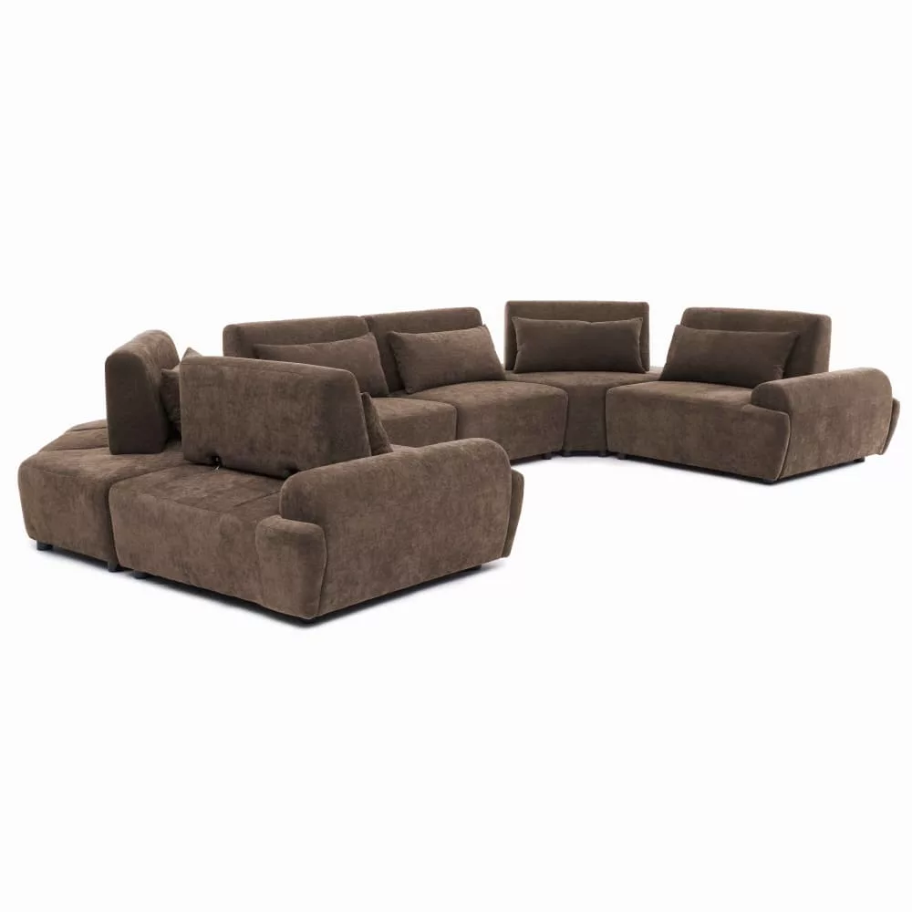 Canapé d'angle modulable 6 places dossier ajustable 462 cm