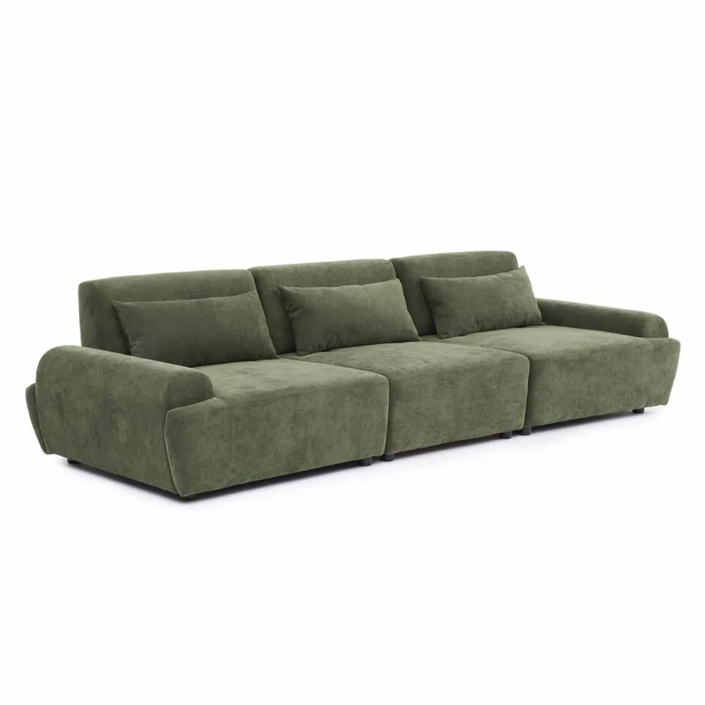 Canapé modulable 3 places en tissu dossier ajustable 303 cm