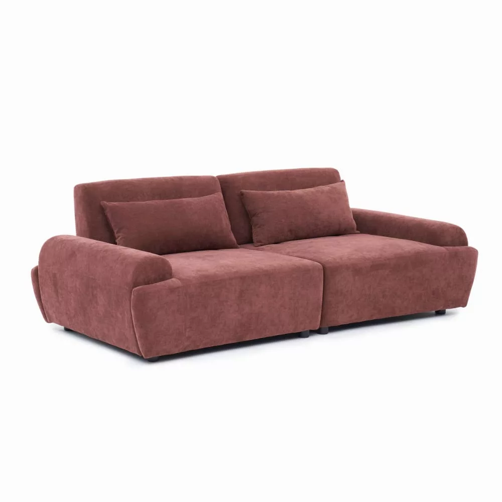 Canapé modulable tissu 2 places dossier ajustable 218 cm brûlé
