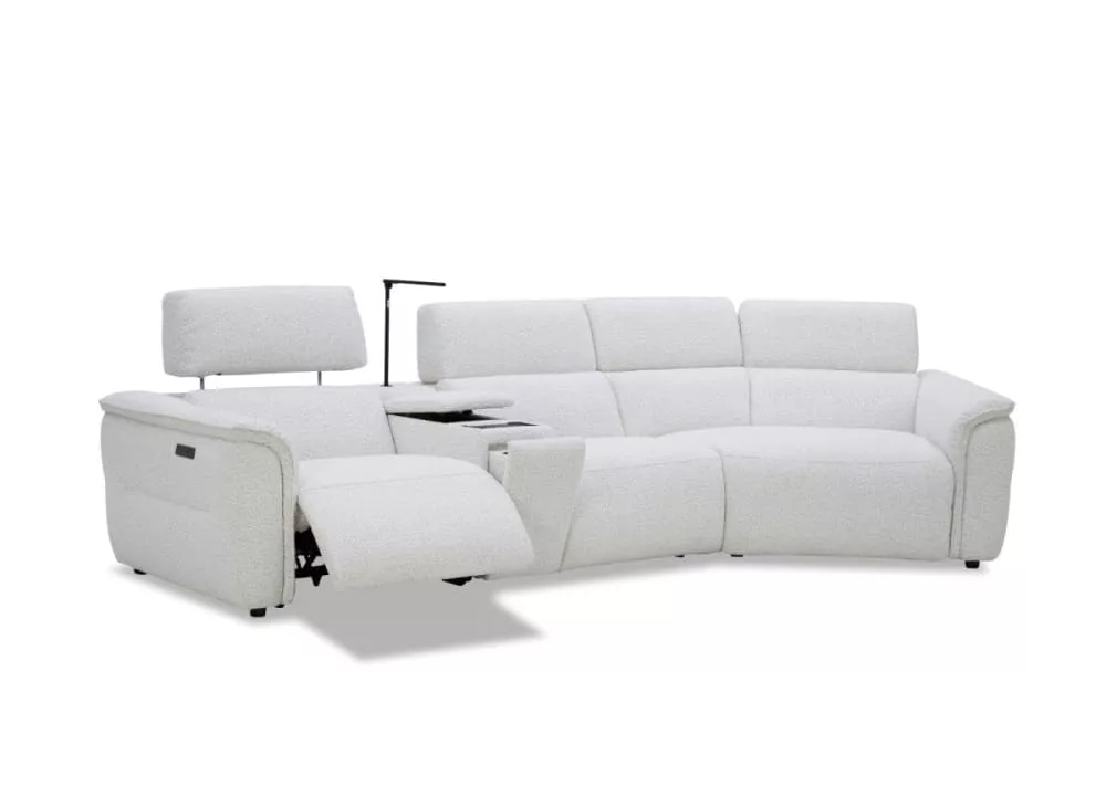 Canapé d'angle relax en tissu bouclette doux