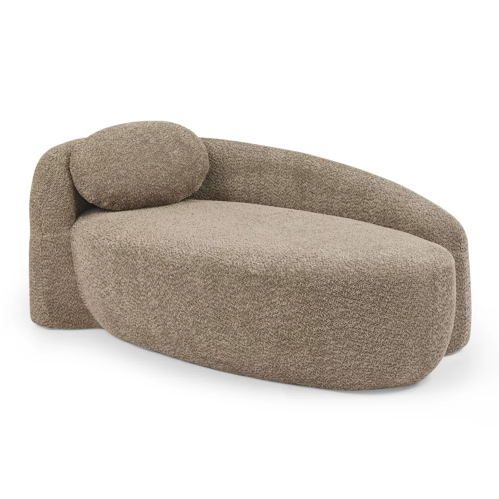 Canapé en tissu lammfell-optik avec coussin d'appui-tête