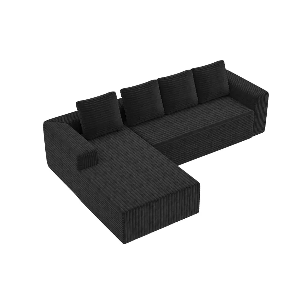 Canapé d'angle modulable en corduroy