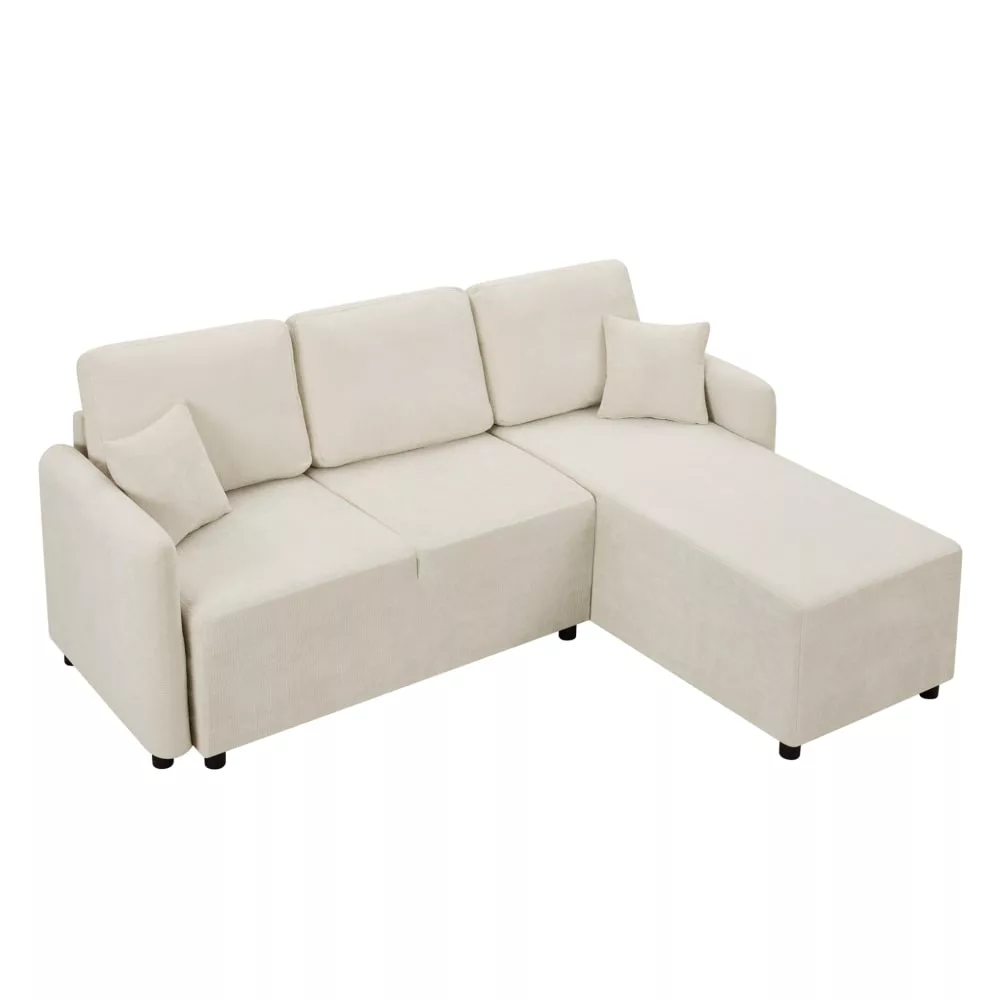 Canapé d'angle 3 places en chenille 144 cm