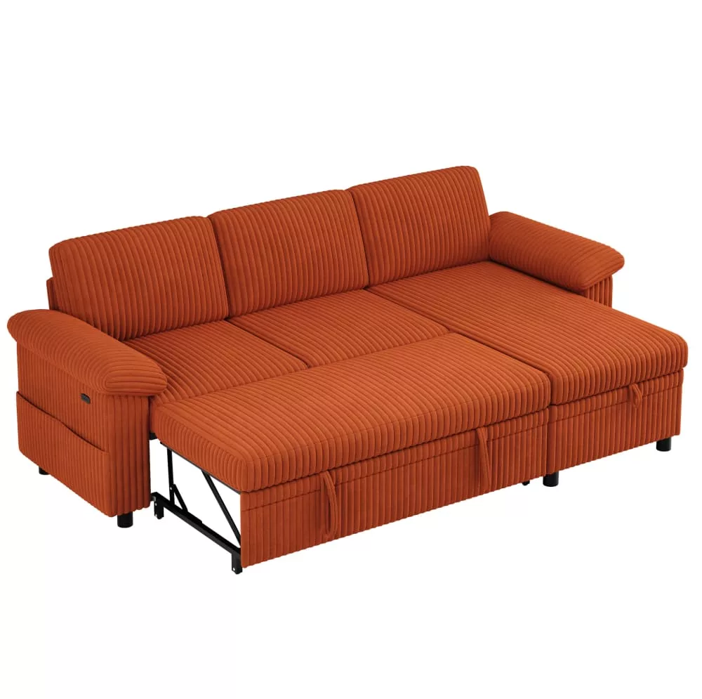 Canapé d'angle convertible avec rangement