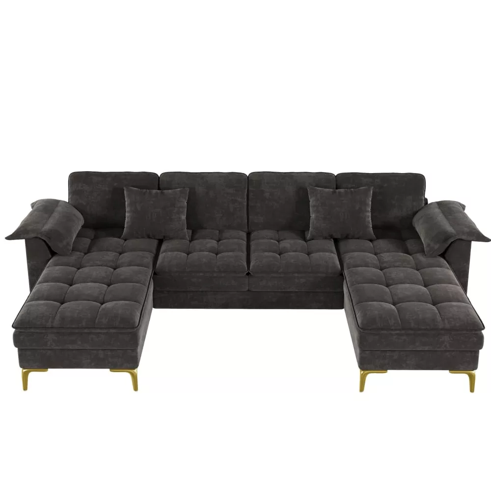 Canapé d'angle modulable en chenille