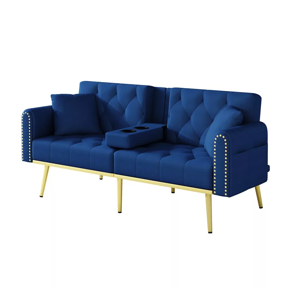 Canapé convertible en velours polyester