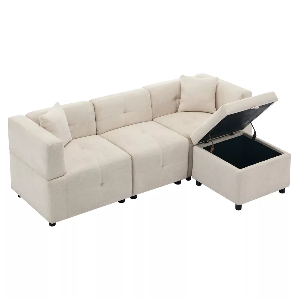 Canapé modulaire 3 places en chenille