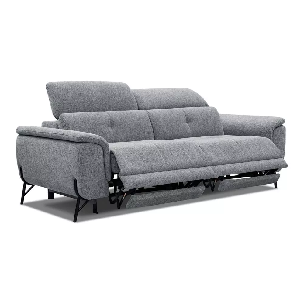 Canapé 3 places avec 2 relax électriques tissu