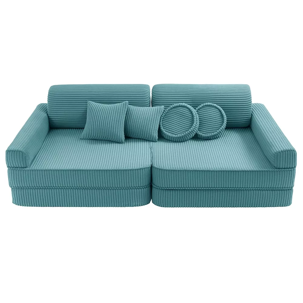Meowbaby Canapé modulable Premium en velours Corduroy à larges côtes Aesthetic 10 Pièces