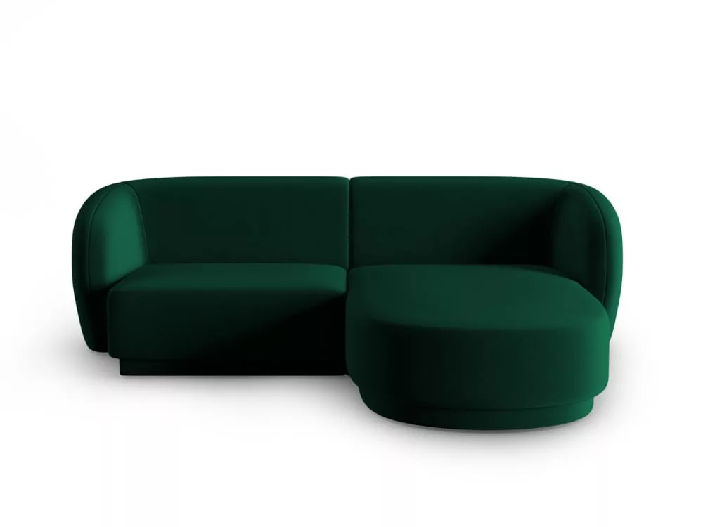 Canapé d'angle modulable 3 places en velours bouteille