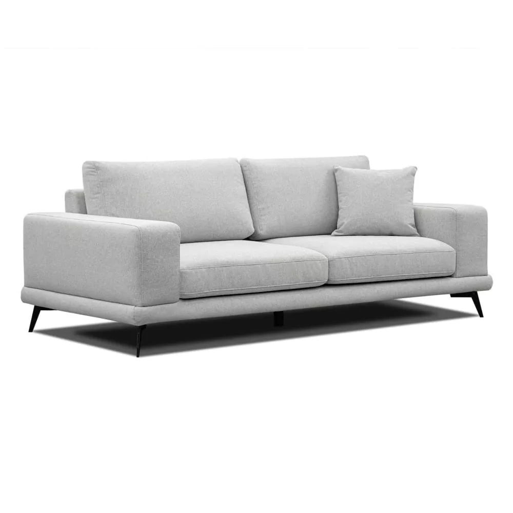 Canapé xxl 3 places tissu argenté