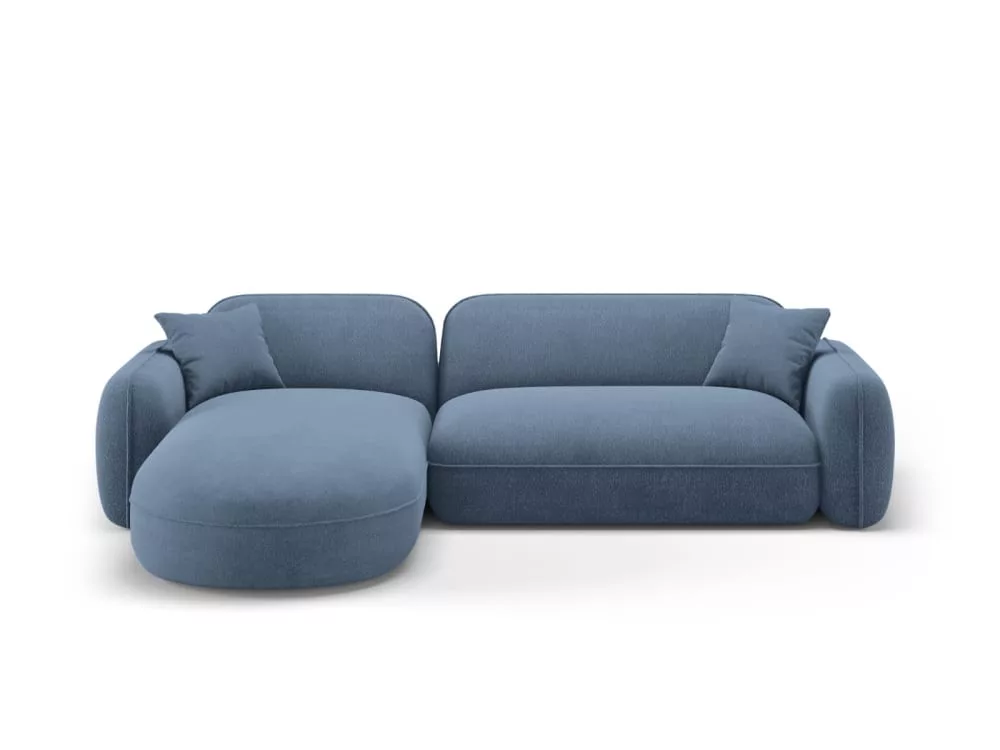 Canapé d'angle modulable 4 places en velours jeans
