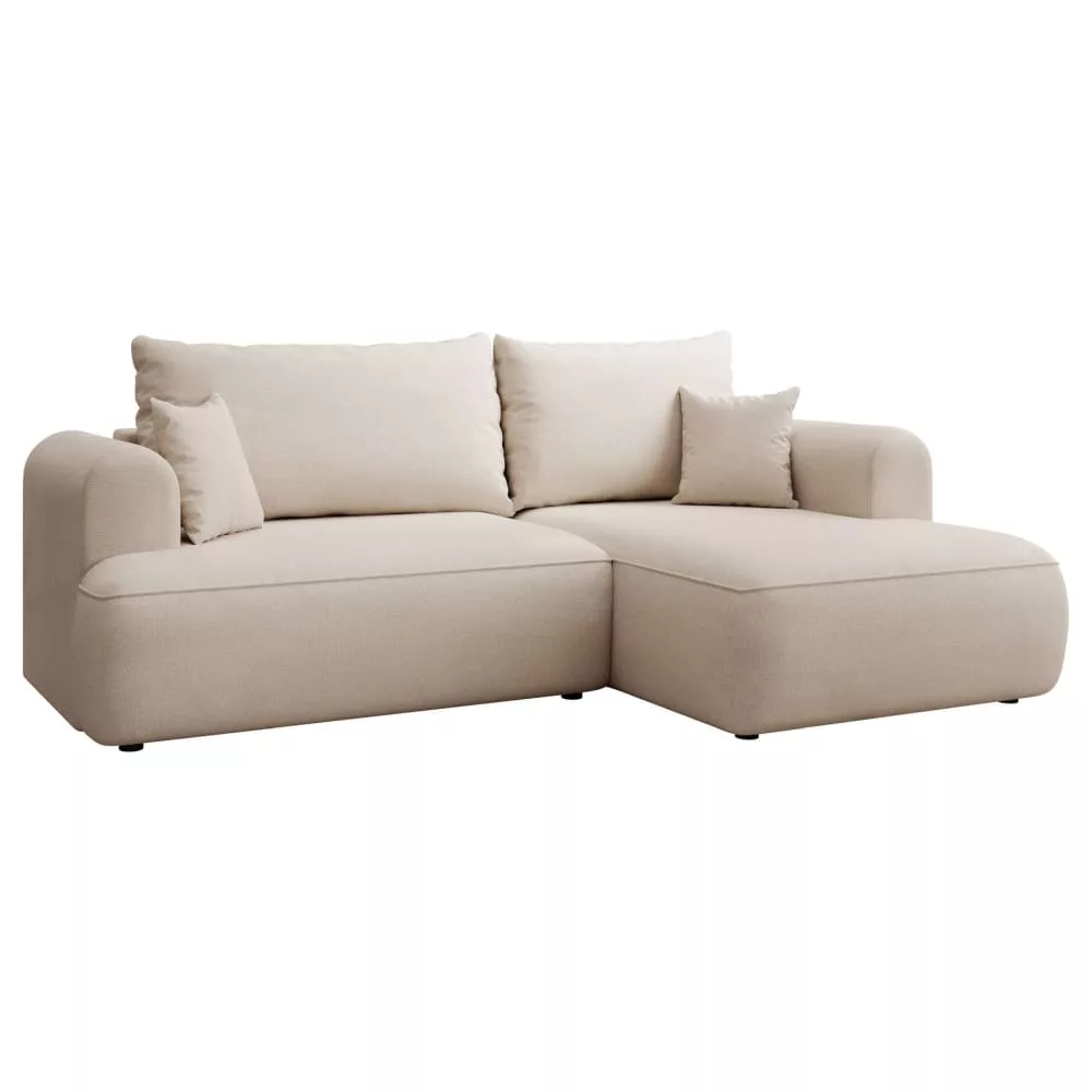 Canapé d'angle en tissu chenille easy-clean