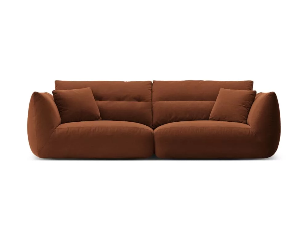 Canapé modulable 4 places en chenille brique