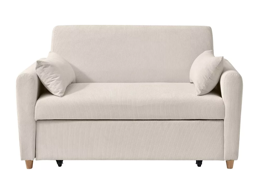 Canapé convertible velours 2 places beige}
