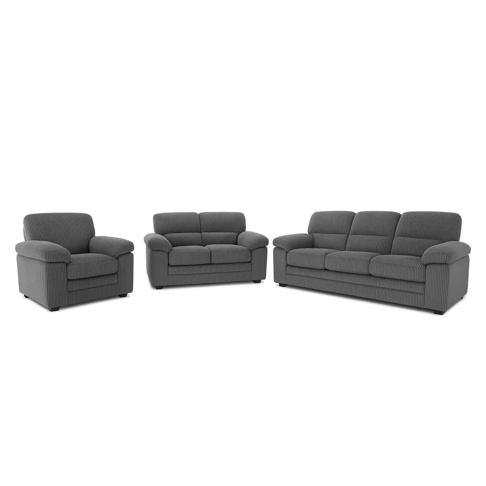 Canapé 3 places + 2 places + fauteuil en velours côtelé