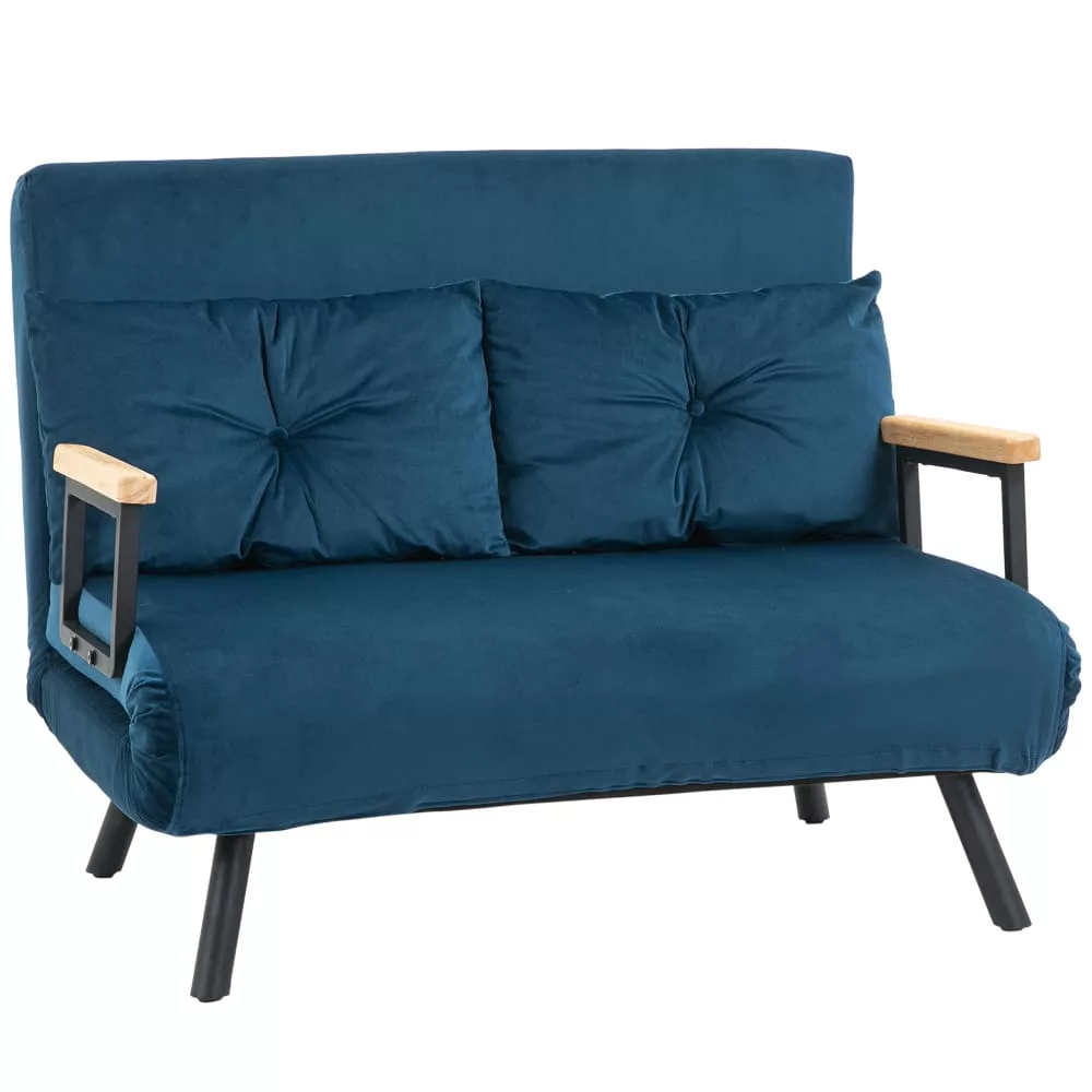 Canapé convertible pliant tissu effet velours