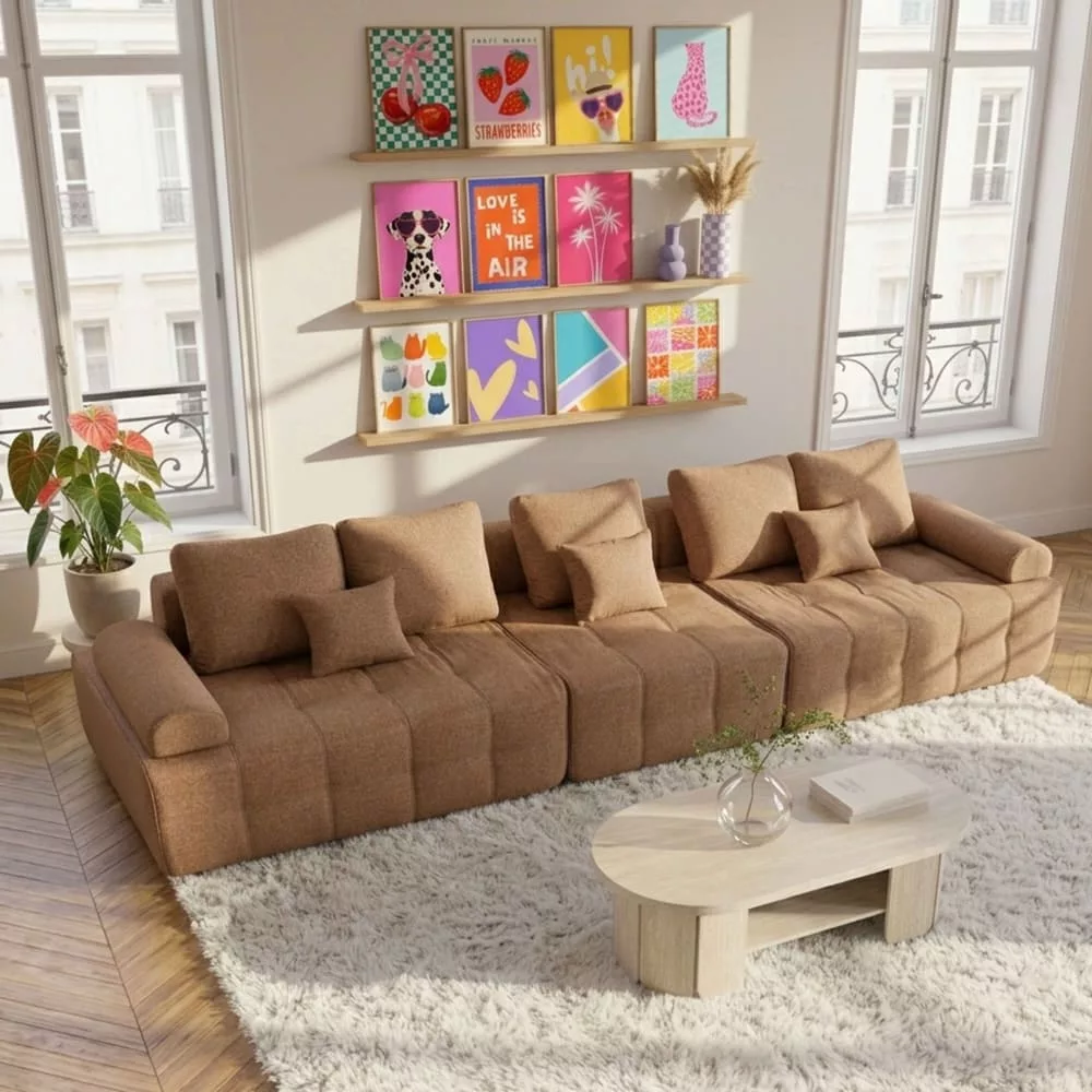 Canapé modulable 5 places en tissu l 365 cm