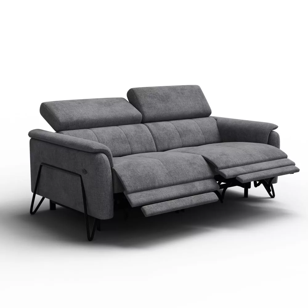 Canapé 3 places avec 2 relax, tissu