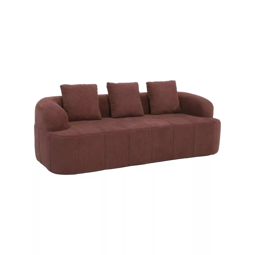 Canapé compressé 3 places tissu brique – Nelio